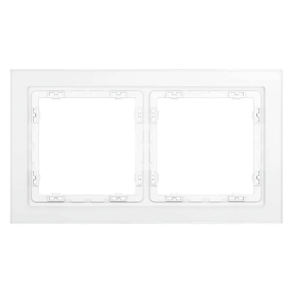 Рамка стеклянная VOLTUM S70 на 2 поста, (белый,матовый,стекло) VLS110202