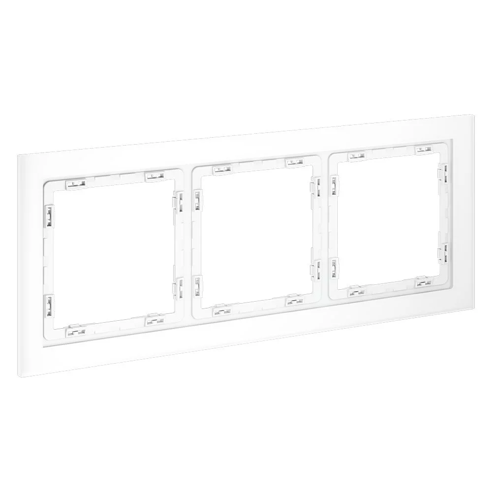Рамка стеклянная VOLTUM S70 на 3 поста, (белый,матовый,стекло) VLS110302
