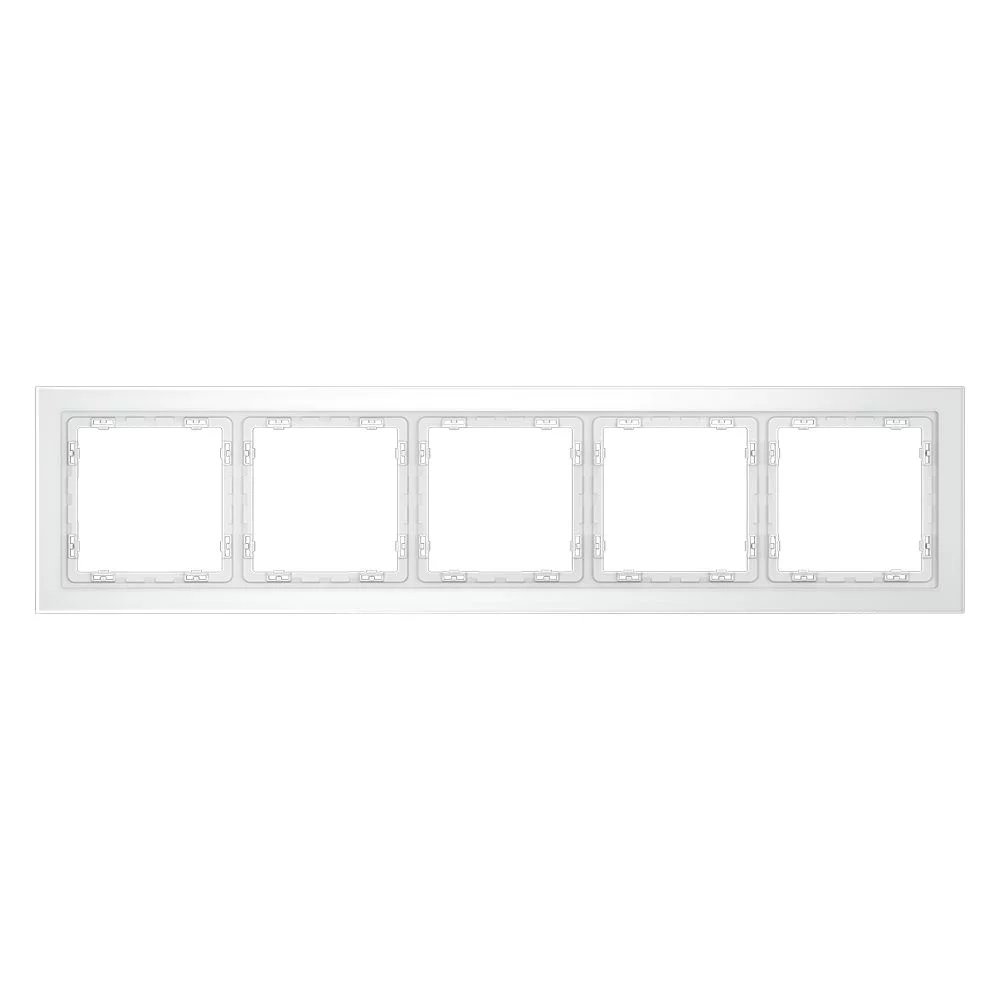 Рамка стеклянная VOLTUM S70 на 5 постов, (белый,матовый,стекло) VLS110502