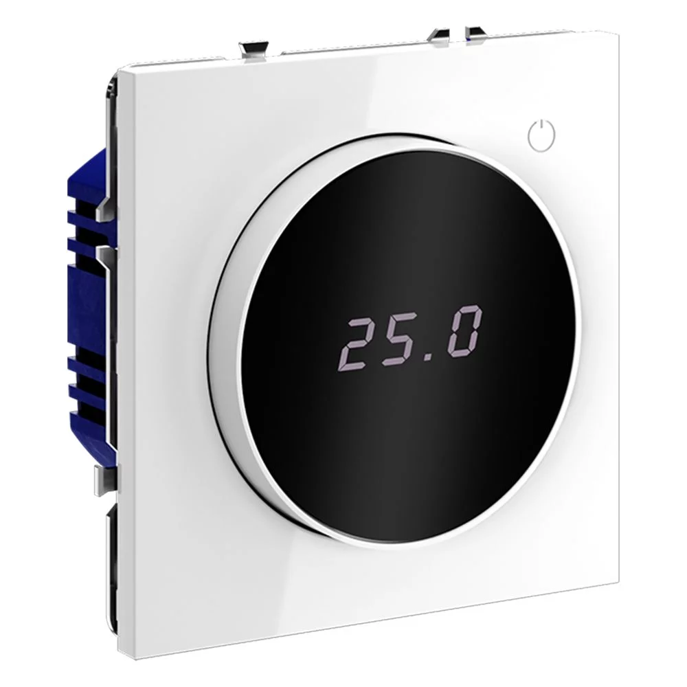 Терморегулятор электронный VOLTUM S70 с индикацией и датчиком, для теплого пола, белый гля VLS070101