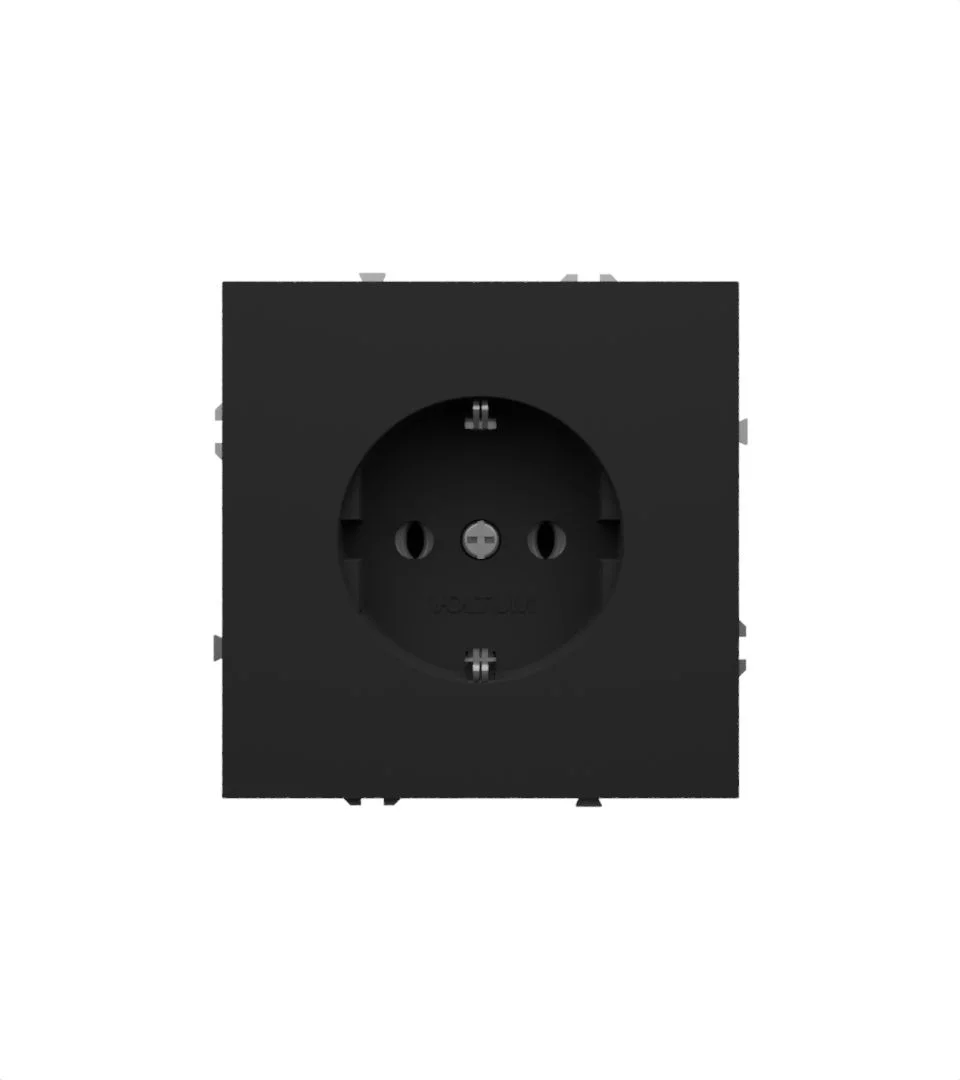 Розетка встраиваемая VOLTUM S70 с заземлением 16А, (графит) VLS040107