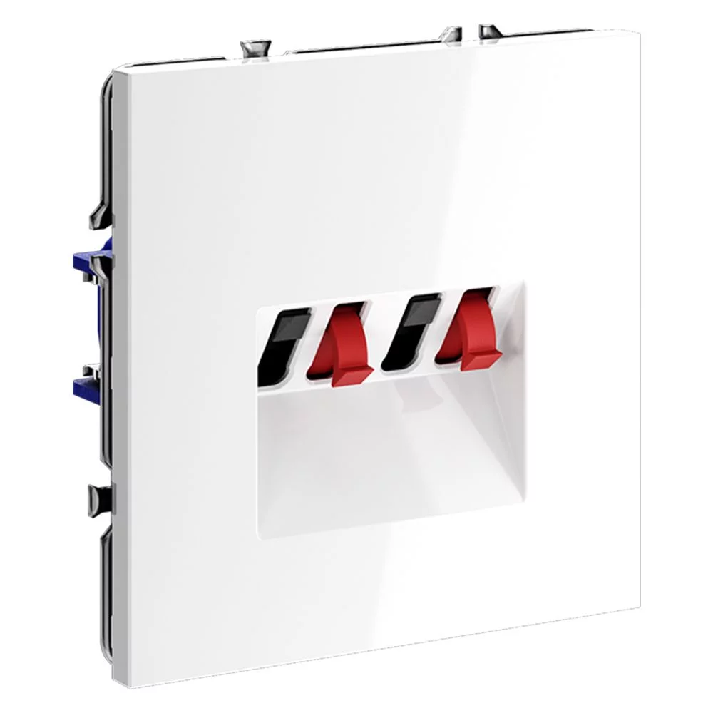 Розетка акустическая встраиваемая VOLTUM S70 4-местная, (белый глянцевый) VLS060301