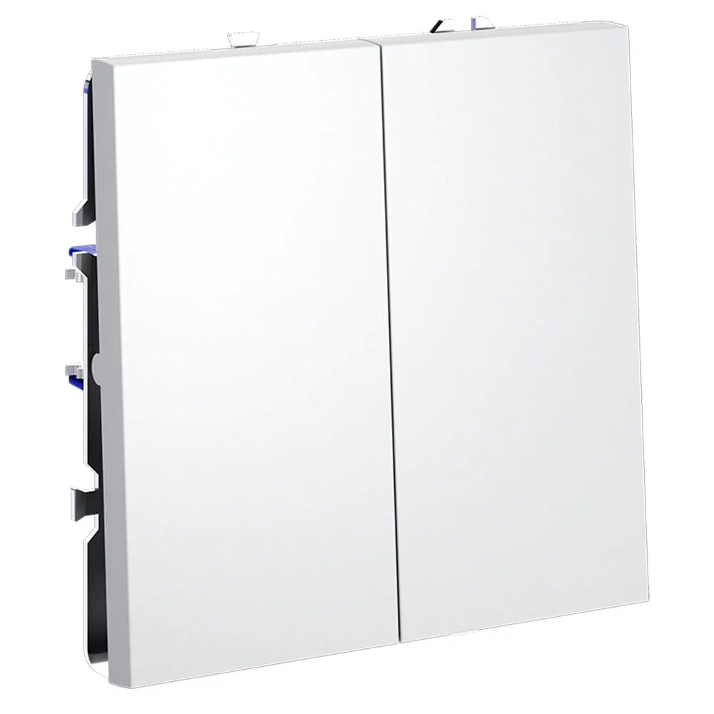 Выключатель встраиваемый VOLTUM S70 двухклавишный 10А, (белый матовый) VLS020102