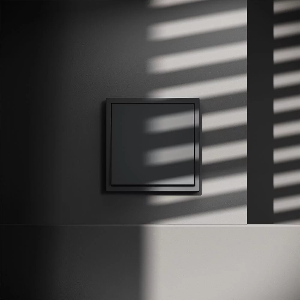 Выключатель с самовозвратом встраиваемый VOLTUM S70 одноклавишный 10А, (графит) VLS010607