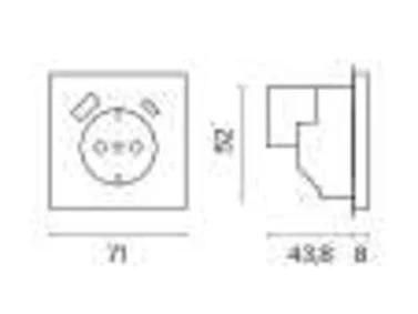 Розетка встр. VOLTUM S70 с заземлением и защитными шторками, 16А, с USB, A+С, (шелк) VLS040504