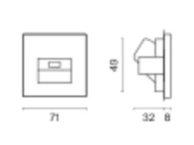Розетка компьютерная встраиваемая VOLTUM S70 RJ45 кат.6, (шелк) VLS060104