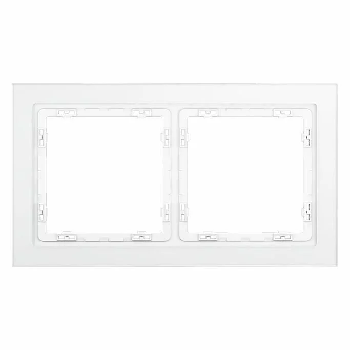 Рамка стеклянная VOLTUM S70 на 2 поста, (белый,матовый,стекло) VLS110202