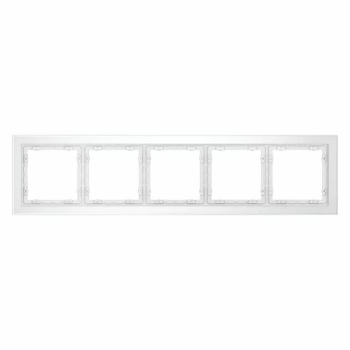 Рамка стеклянная VOLTUM S70 на 5 постов, (белый,матовый,стекло) VLS110502