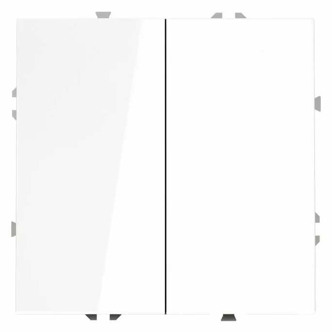 Проходной переключатель встраиваемый VOLTUM S70 двухклавишный 10А, (белый глянцевый) VLS020301