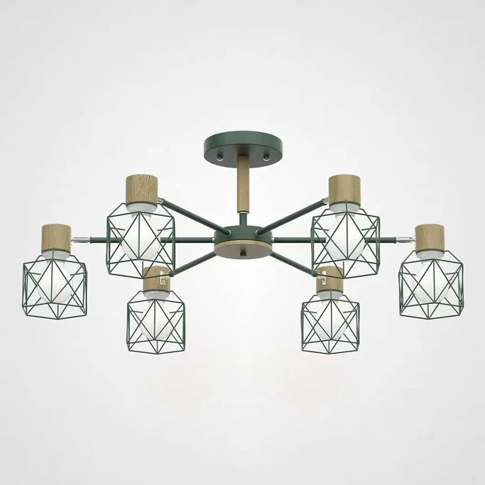 Потолочная Люстра Corf B3 Green 6 Lamps By Imperiumloft