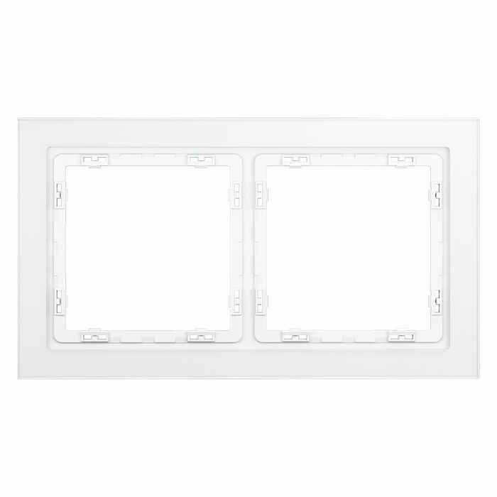 Рамка стеклянная VOLTUM S70 на 2 поста, (белый,матовый,стекло) VLS110202
