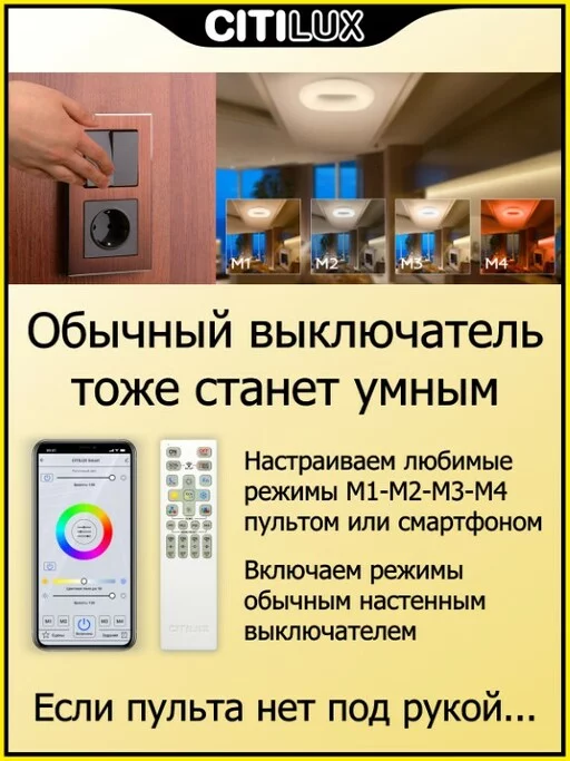 Люстра CITILUX Стратус Смарт CL732A660G