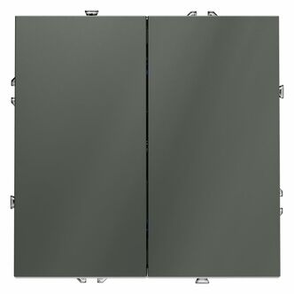 Выключатель встраиваемый VOLTUM S70 двухклавишный 10А, (титан) VLS020106