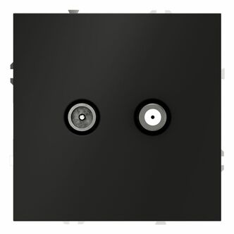 Розетка телевизионнная встраиваемая VOLTUM S70 оконечная TV+SAT, (черный матовый) VLS060408
