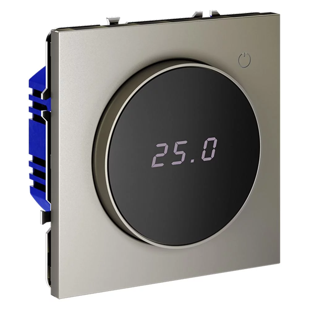 Терморегулятор электронный VOLTUM S70 с индикацией и датчиком, для теплого пола, (шелк) VLS070104