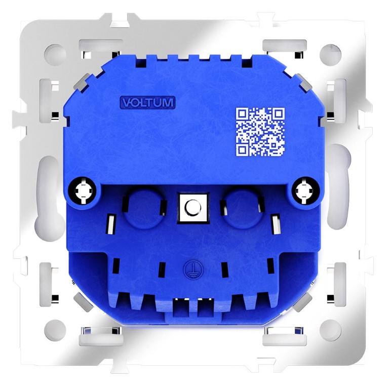 Розетка встр. VOLTUM S70 с заземлением и защитными шторками, 16А, с USB, A+С, (белый глянц VLS040501