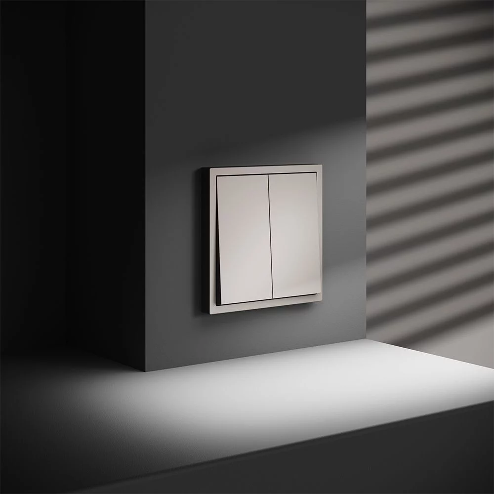 Проходной переключатель встраиваемый VOLTUM S70 двухклавишный 10А, (кашемир) VLS020303