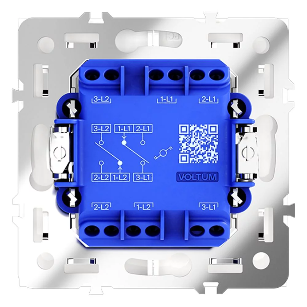 Проходной переключатель встраиваемый VOLTUM S70 двухклавишный 10А, (кашемир) VLS020303