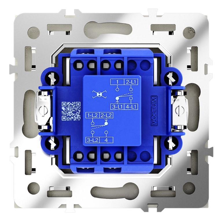Перекрестный переключатель встраиваемый VOLTUM S70 одноклавишный 10А, (шелк) VLS010504