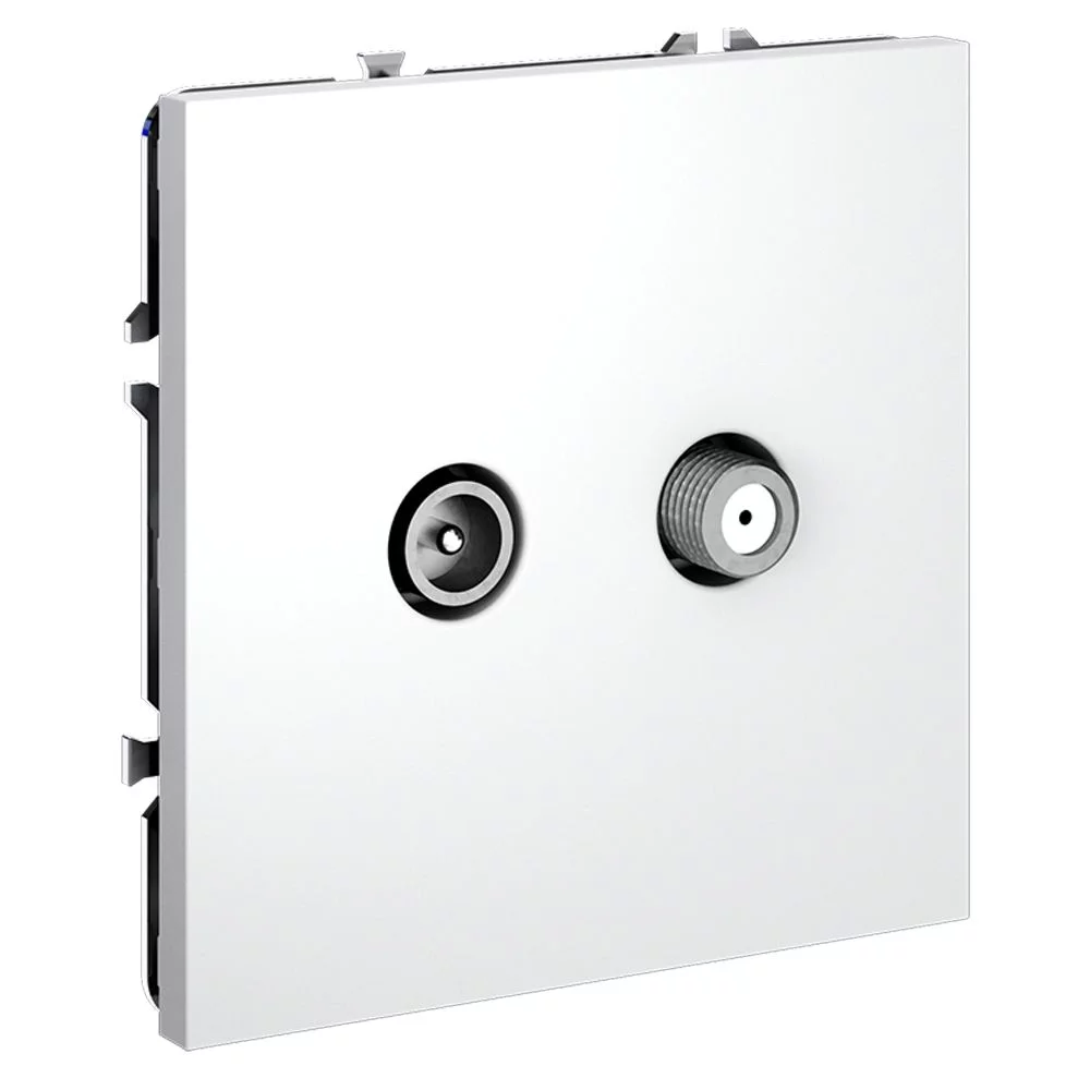 Розетка телевизионнная встраиваемая VOLTUM S70 оконечная TV+SAT, (белый матовый) VLS060402