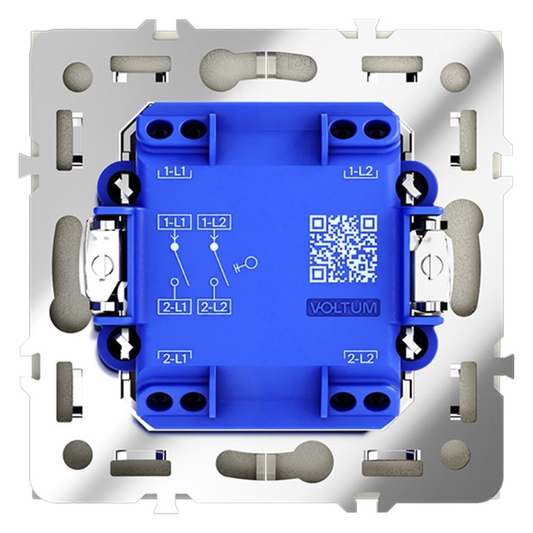 Выключатель встраиваемый VOLTUM S70 двухклавишный 10А, (сталь) VLS020105