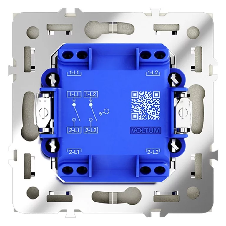 Выключатель встраиваемый VOLTUM S70 двухклавишный 10А, (сталь) VLS020105
