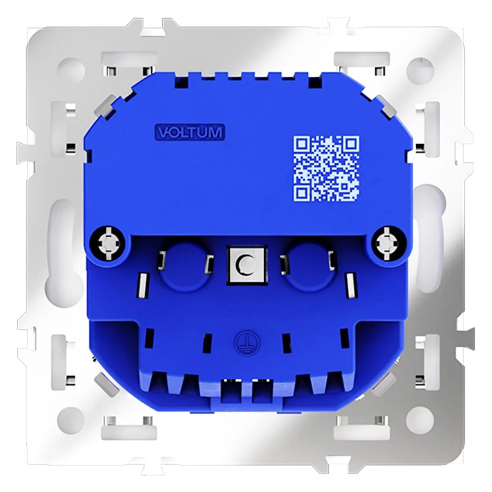 Розетка встр. VOLTUM S70 с заземлением и защитными шторками, 16А, с USB, A+С, (белый матов VLS040502
