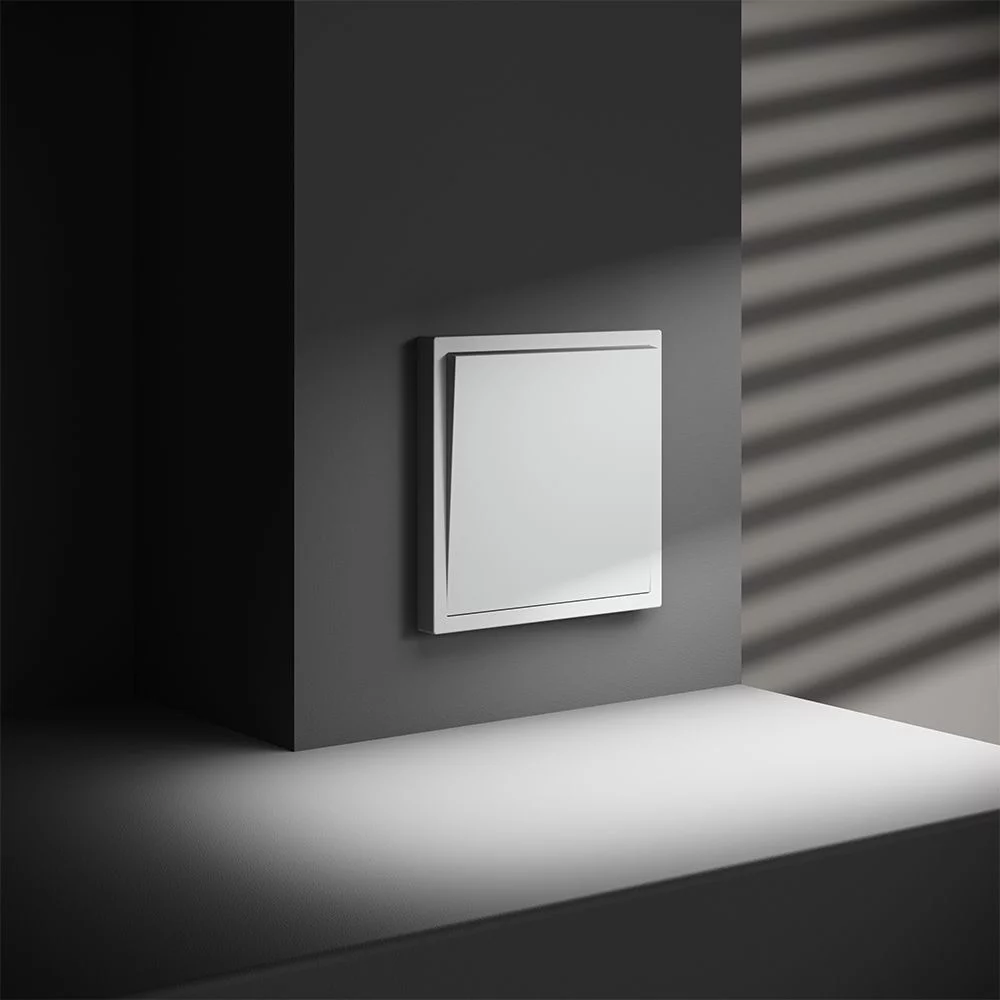 Перекрестный переключатель встраиваемый VOLTUM S70 одноклавишный 10А, (белый матовый) VLS010502