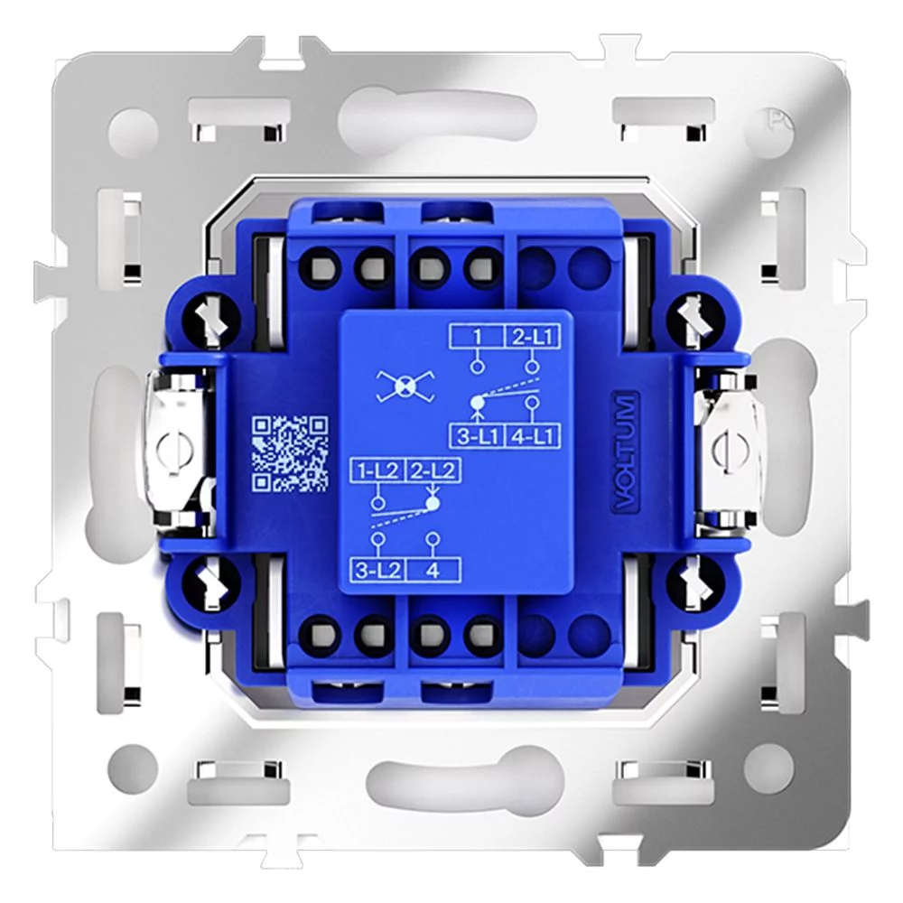Перекрестный переключатель встраиваемый VOLTUM S70 одноклавишный 10А, (белый матовый) VLS010502