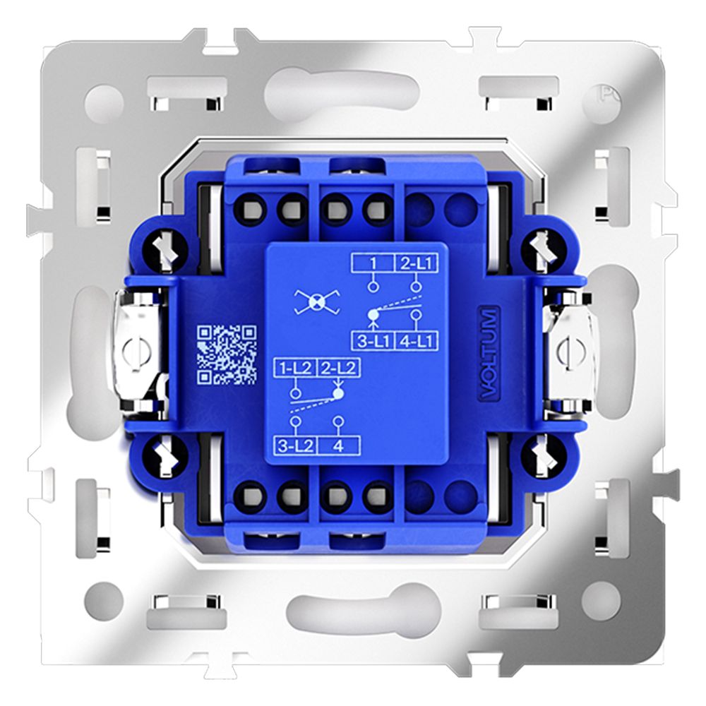Перекрестный переключатель встраиваемый VOLTUM S70 одноклавишный 10А, (белый глянцевый) VLS010501