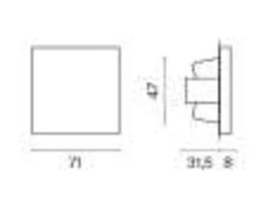 Перекрестный переключатель встраиваемый VOLTUM S70 одноклавишный 10А, (белый глянцевый) VLS010501