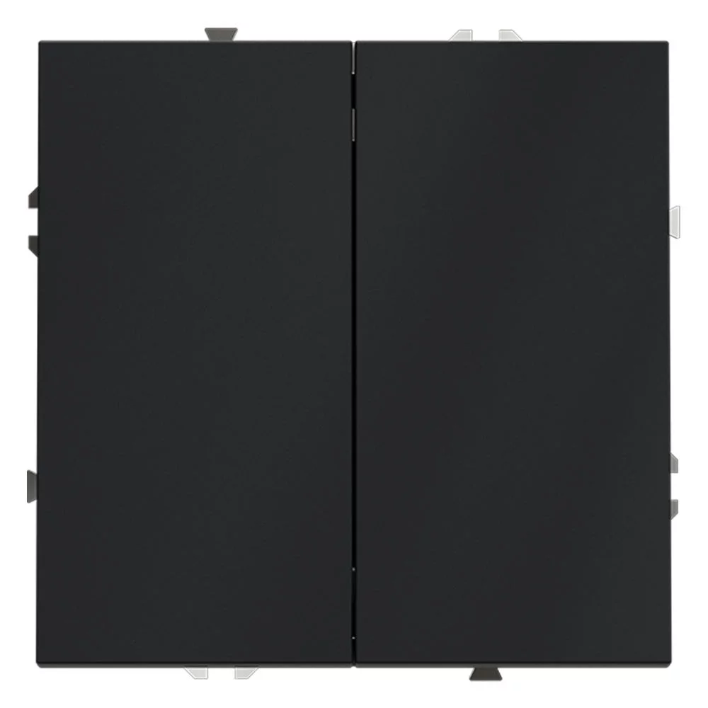 Выключатель встраиваемый VOLTUM S70 двухклавишный 10А, (графит) VLS020107