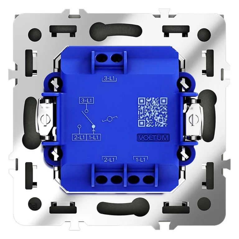 Проходной переключатель встраиваемый VOLTUM S70 одноклавишный 10А, (графит) VLS010307