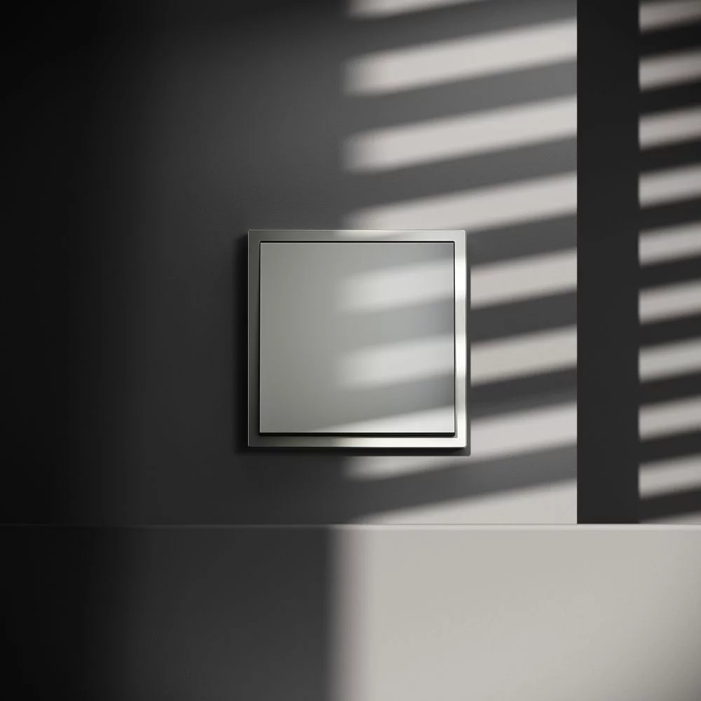 Выключатель с самовозвратом встраиваемый VOLTUM S70 одноклавишный 10А, (сталь) VLS010605