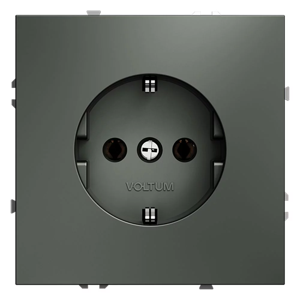 Розетка встраиваемая VOLTUM S70 с заземлением 16А, (титан) VLS040106
