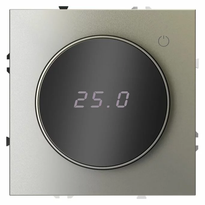 Терморегулятор электронный VOLTUM S70 с индикацией и датчиком, для теплого пола, (шелк) VLS070104