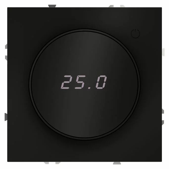Терморегулятор электронный VOLTUM S70 с индикацией и датчиком для теплого пола, черный мат VLS070108