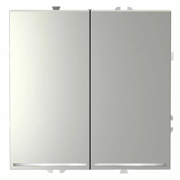 Проходной переключатель встраиваемый VOLTUM S70 двухклавишный с подсветкой 10А, (сталь) VLS020405