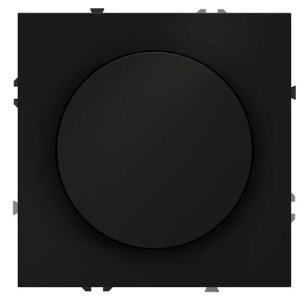 Светорегулятор встраиваемый VOLTUM S70 поворотно-нажимной 600 Вт, (черный матовый) VLS070308