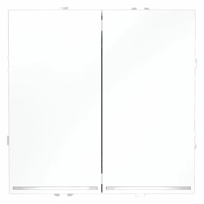 Проходной переключатель встраиваемый VOLTUM S70 двухклавишный с подсветкой 10А, (белый мат VLS020402