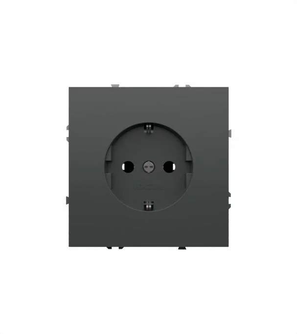 Розетка встраиваемая VOLTUM S70 с заземлением 16А, (титан) VLS040106