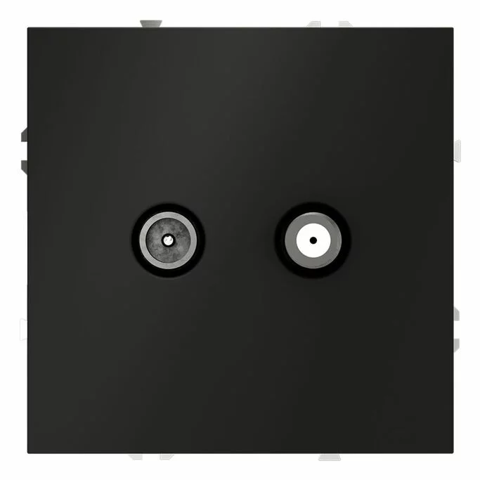 Розетка телевизионнная встраиваемая VOLTUM S70 оконечная TV+SAT, (черный матовый) VLS060408