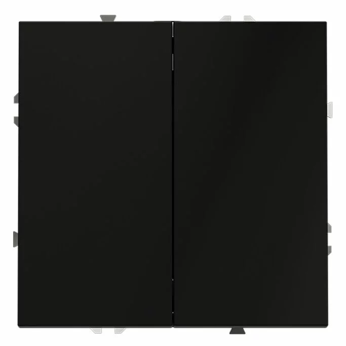 Проходной переключатель встраиваемый VOLTUM S70 двухклавишный 10А, (черный матовый) VLS020308