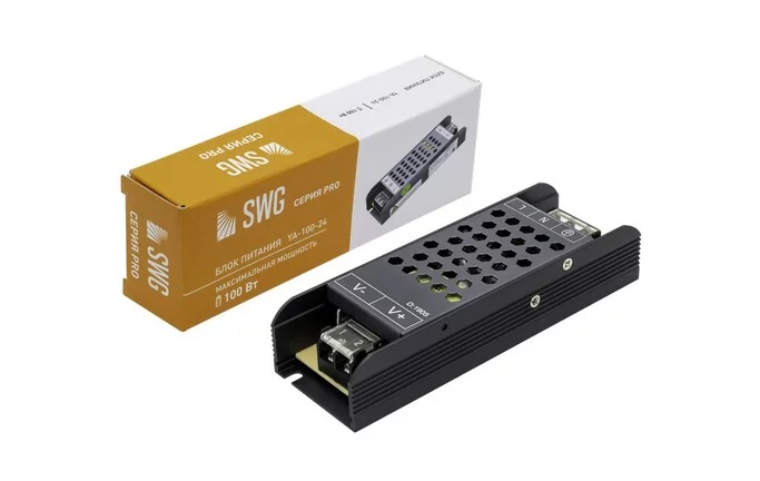Блок питания SWG pro YA-100-24 компактный в металлическом корпусе IP20 100 W 24V