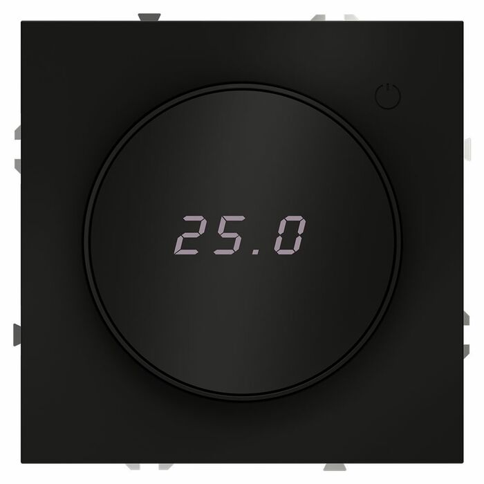 Терморегулятор электронный VOLTUM S70 с индикацией и датчиком для теплого пола, черный мат VLS070108