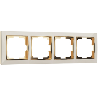 Werkel W0041932  Рамка на 4 поста Snabb (слоновая кость золото)