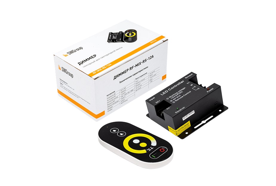 Диммер сенсорный SWG 12А 12 24 Вольт для MIX Ленты RF-MIX-RS-12A