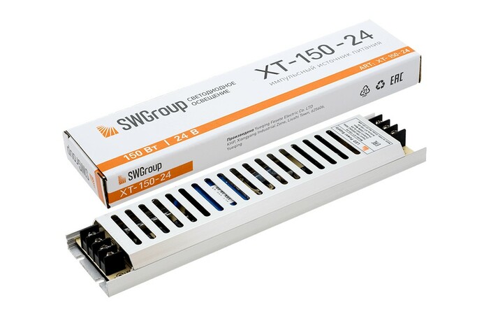Блок питания SWG XT-150-24 ультратонкий в металлическом корпусе IP20 150W 24V