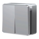 Werkel W5020006  Выключатель двухклавишный Gallant (серебряный)