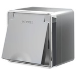 Werkel W5071206  Розетка влагозащ. с зазем. с защит. крышкой и шторками Gallant (серебряный)